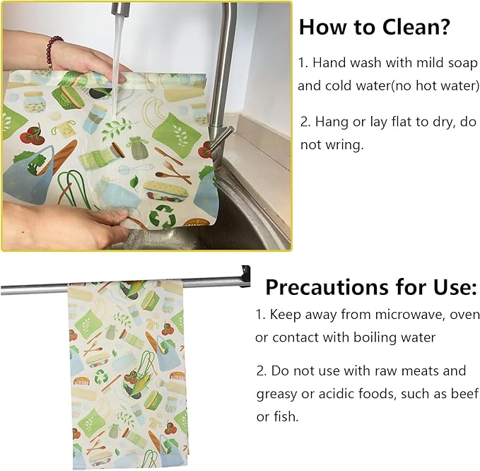 Organic Beeswax Wraps for Food-12 x 40" Reusable Beeswax Wraps Roll for Food Preservation & Storage Eco-Friendly Food Wraps Sustainable Food Storage Wraps for Cheese, Sandwich, Bread
