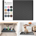 URMONA Under Sink Mat for Kitchen Waterproof, 34" x 19" Silicone Under Sink Mat for Shelf Liner Organizer, Cabinet Sink Protector Under Sink Liner for Bottom Kitchen, Bathroom(Black)