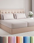 Split King 7 Piece Sheet Set - Comfy Breathable & Cooling - Soft Hotel Luxury Bedding Set with 8-16 Inch Deep Pockets - 1 Flat & 2 Fitted Sheet & 4 Pillowcases - Wrinkle Free & Easy Care - Light Grey