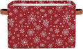 Christmas Snowflakes Cube Storage Baskets,Foldable Storage Box Bin,Waterproof Open Shelves Basket Clothing Organizer Toy Basket Gifts Empty for Bedroom Home Decor