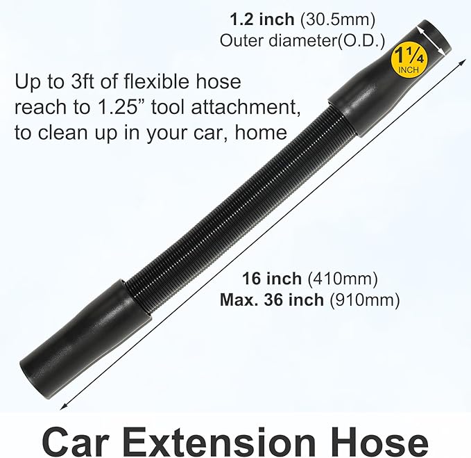 Kodahome Shop Vac Vacuum Attachments with Extension Hose Dusting Brush Crevice Tool Nozzle Multi-Tools for 1-1/4" 1-3/8" 2-1/2" Shopvac Wet Dry Vacuum Cleaner (Car Detailing Kit Interior A)