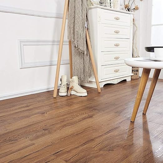 Peel and Stick Floor Tile, INMOZATA 36-Pack 54 Sq.Ft Self Adhesive Vinyl Plank Flooring Wood Grain Look 36x6 Inch Waterproof Tile Sticker for Bedroom, Living Room, Kitchen, RV (Natural Walnut)