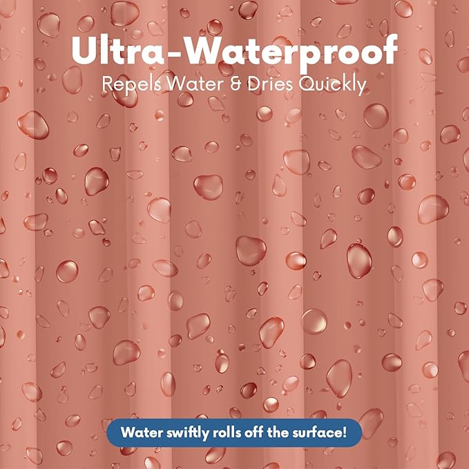 Premium Shower Curtain Liner, 72"W X 70"H - PVC-Free, 6G PEVA Shower Curtain with 12 Rust Proof Grommets And Magnet-weighted Bottom Hem - Moisture Stain Proof Shower Curtain Liner (Peach)