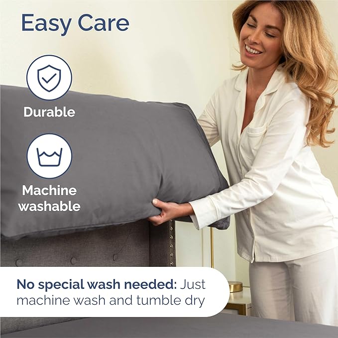 Cal King 6 Piece Sheet Set - Comfy Breathable & Cooling - Ultra Soft Hotel Luxury Bedding Set w/ 8-16 Inch Deep Pockets - 1 Flat & 1 Fitted Sheet & 4 Pillowcases - Wrinkle Free & Easy Care - Dark Grey