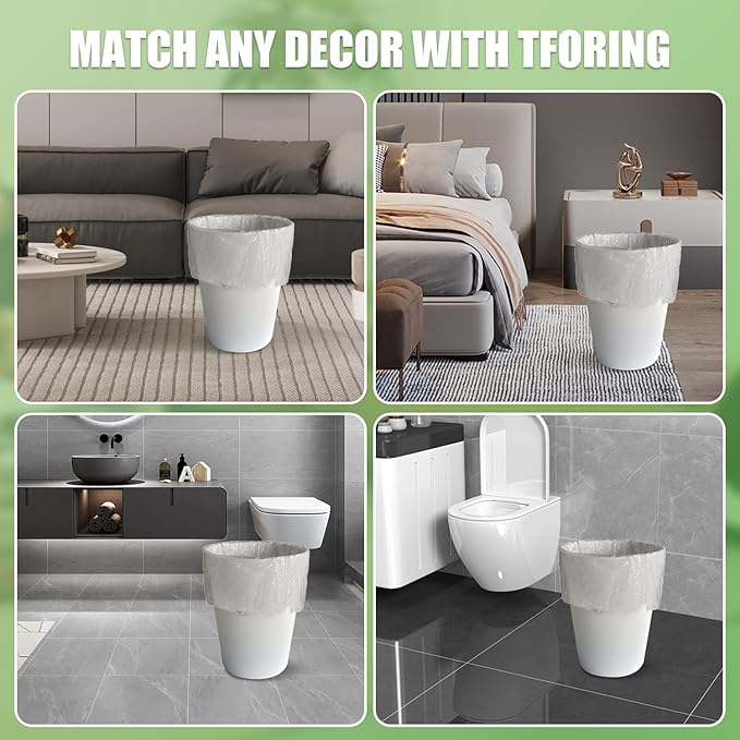 T.FORING 13 Gallon Tall Kitchen Trash Bags - 110 Count Clear Plastic Garbage Bags Unscented Trash Can Liners Strong Waste Basket Bags 49.2 Liter for Home and Office Bins