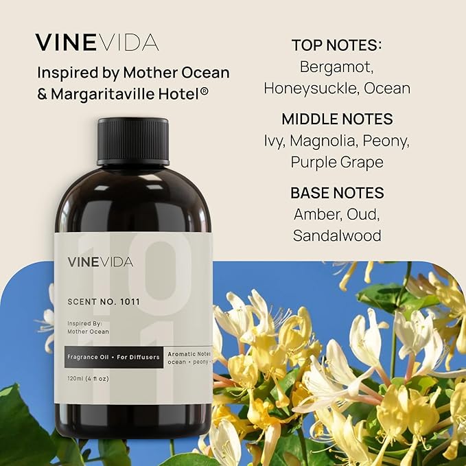 VINEVIDA (32oz) Hotel Fragrance Collection Diffuser Oil - Hotel Scents Diffusers for Home - Cold Air Diffuser Oil - Hotel Scent Essential Oil - Scent No.1011 Inspired by Mother Ocean