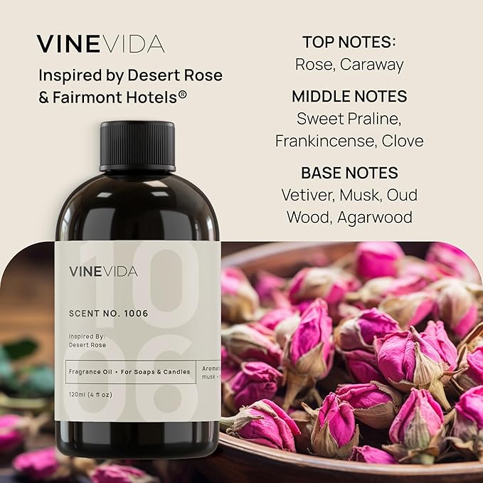 VINEVIDA [128oz] Scent No.1006 Inspired by Fairmont Hotels Fragrance Oil for Candle and Soap Making - Made in USA Natural Scents