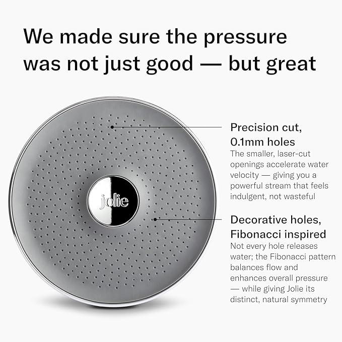 THE JOLIE FILTERED SHOWERHEAD with Shower Filter System- High Pressure Showerhead, Hair and Skincare Accessory to Improve Beauty and Personal Care Routine (New Modern Chrome- Retail Packaging)