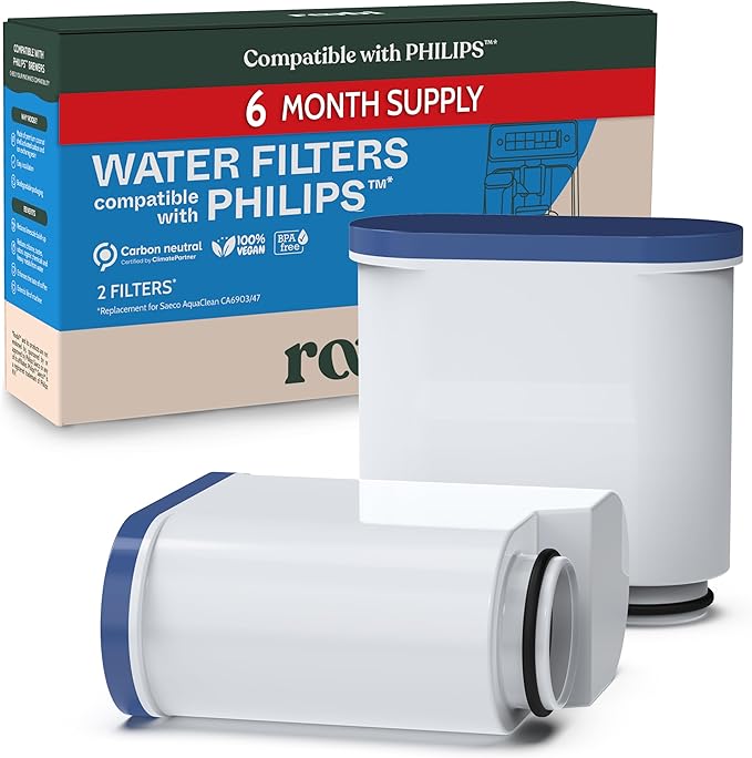 Roobi Compatible Philips Water Filters. Specially Designed for Philips Coffee Machines, Carbon Neutral Aqua Clean Water Filters. 2 Pack, 6 Months Supply.