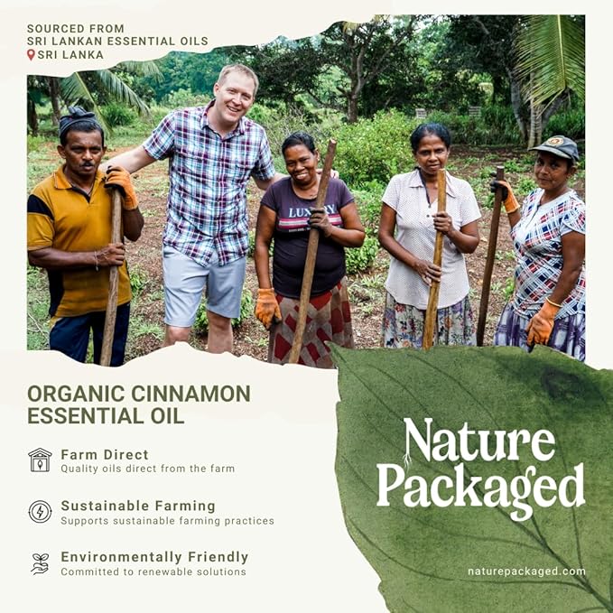 Organic Cinnamon Essential Oil - Direct from Sri Lankan Essential Oils - 100% Pure - Natural Aceite de Canela for Aromatherapy & Wellness - Premium Grade (15ml)