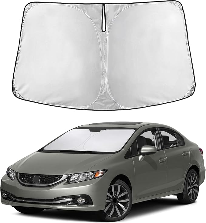 EcoNour Windshield Sun Shade for Honda Civic 2012–2013 2014 2015, Sun Visor for Front Windshield & Window Sunshade Cover, UV Heat Blocker & Protector, Car Accessories
