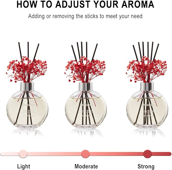 Flower Reed Diffuser Set 5.07oz Orange Blossom Scent Diffuser with Sticks Home Fragrance Reed Diffuser for Bathroom Shelf Decor