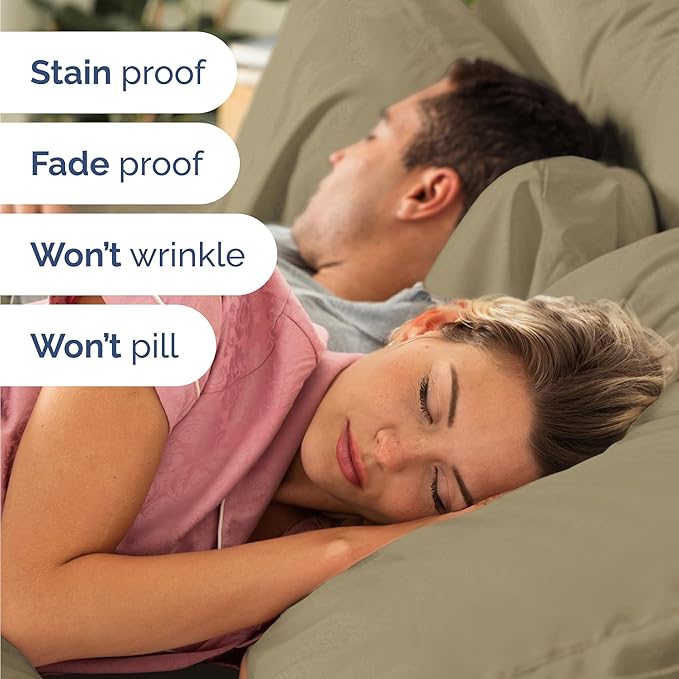 Twin 4 Piece Sheet Set - Comfy Breathable & Cooling - Ultra Soft Hotel Luxury Bedding Set with 8-16 Inch Deep Pockets - 1 Flat & 1 Fitted Sheet & 2 Pillowcases - Cozy, Wrinkle Free & Easy Care - Khaki