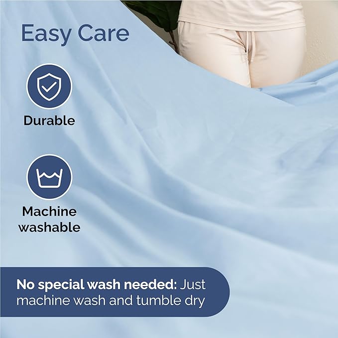 Twin XL 4 Piece Sheet Set - Comfy Breathable & Cooling - Ultra-Soft Hotel Luxury Bedding Set w/ 8-16 Inch Deep Pockets - 1 Flat & 1 Fitted Sheet & 2 Pillowcases - Wrinkle Free & Easy Care - Baby Blue
