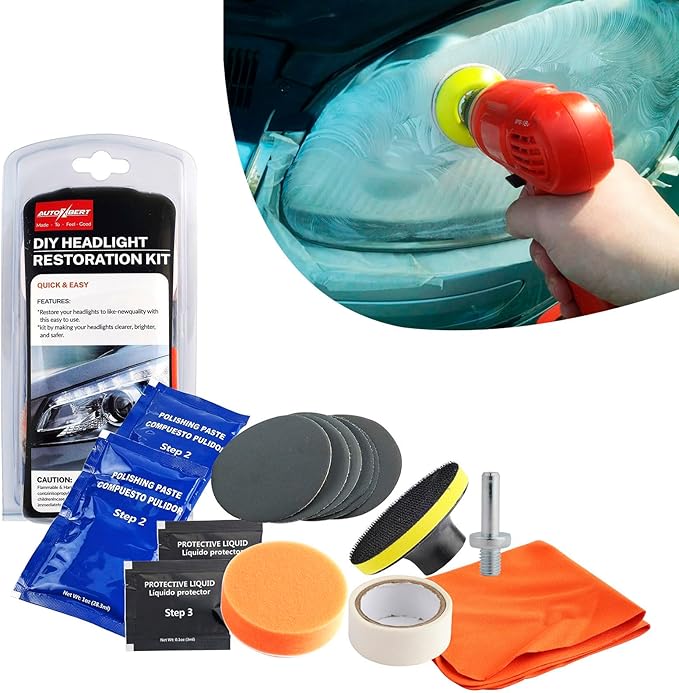 AUTOXBERT Car Headlight Restoration Kit Brightener Headlamp Scratch Repair Liquid Paste Light Lens Polisher Cleaning Paste Refurbish Tool