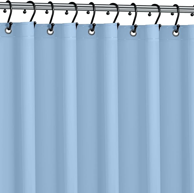 Premium Shower Curtain Liner, 72" W X 70" H - PVC-Free, 6G PEVA Shower Curtain with 12 Rust Proof Grommets and Magnet-Weighted Bottom Hem - Moisture Stain Proof Shower Curtain Liner - Light Blue