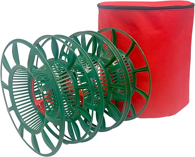 Set of 3 Jumbo Christmas Light Reels with Storage Bag 12.5"