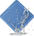 ZLR Silicone Dish Drying Mat 12" x 12" Square - Small Heat Resistant Trivet & Countertop Protector for Air Fryer, Coffee Maker - Waterproof Kitchen Drain Pad for Cups, Fruit (Lichen Blue)