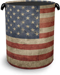 Vintage Flag Laundry Basket,Oxford Cloth Laundry Hamper with Handle Foldable Portable Clothes Storage Basket for Bathroom Bedroom Dorm Room 16" x 20.8"