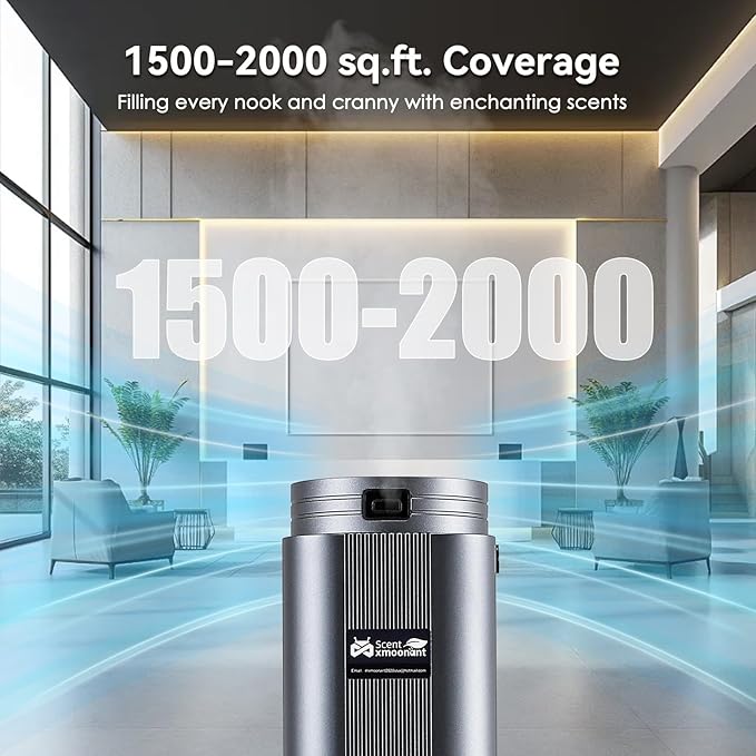 Mxmoonant Scent Air Machine for Home with Remote, Smart Essential Oil Diffuser, No Water Needed, 3M Control & Timer for Bedroom/Office/Spa