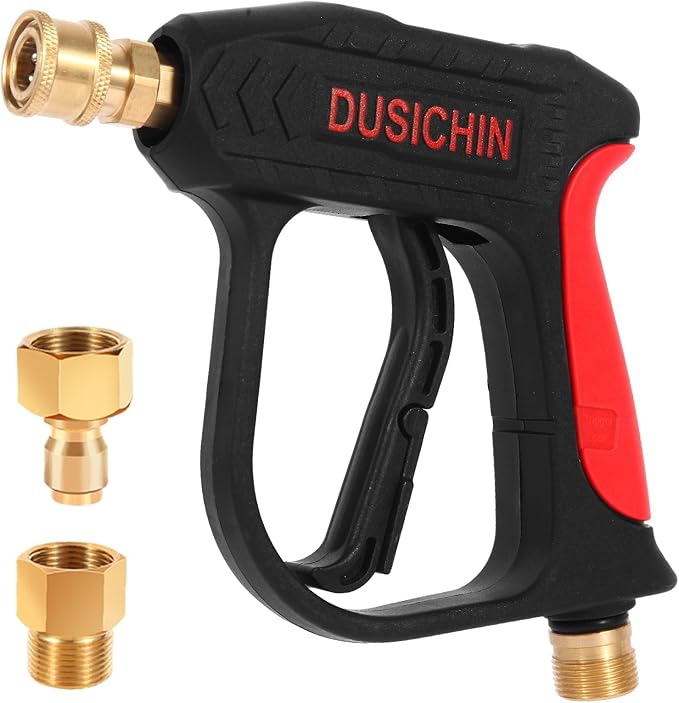 DUSICHIN DUS-022 Short Wand High Pressure Washer Gun 3000 PSI for Pressure Power Washers Black
