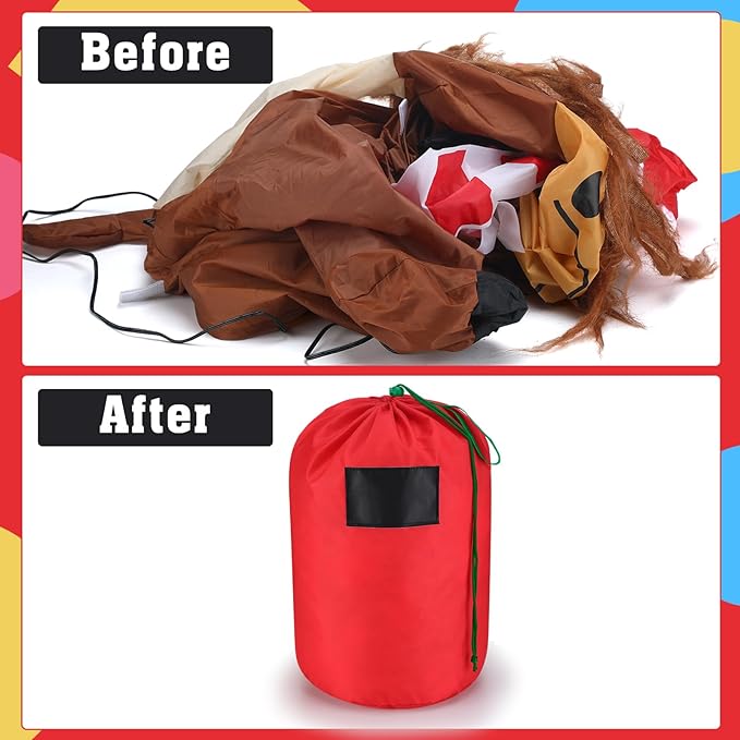 6 Pcs 21 x 12 Inch Red Inflatable Decorations Storage Bag Waterproof Inflatable Decorations Storage Bag Christmas Storage Containers for Holiday Ornaments Accessories Gift Organizer