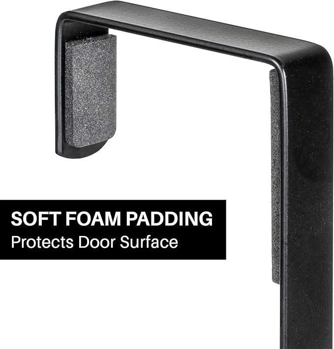 LYNK Professional® Home™ Over The Door Hooks - 18 Hook Over The Door Hanger - Over Door Coat Rack - Hanging Towels or Clothes - Bathroom, Bedroom or Laundry Room - Lifetime Ltd. Warranty – Black