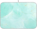 Turquoise Marble Dish Drying Mat for Kitchen Countertop 16x18 Aqua Tie Dye Small Drying Mat Reusable Quick Dry Dish Sink Mats Easy Clean Decorative Essentials