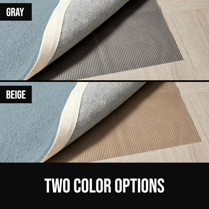 GORILLA GRIP Premium Dual Sided Extra Thick 2x8 Rug Gripper Pad for Hardwood Floors, Breathable Slip Resistant Pad Grips Under Carpet Area Rugs for Hard Surface Floor Protection, Easy Trim Mats, Gray