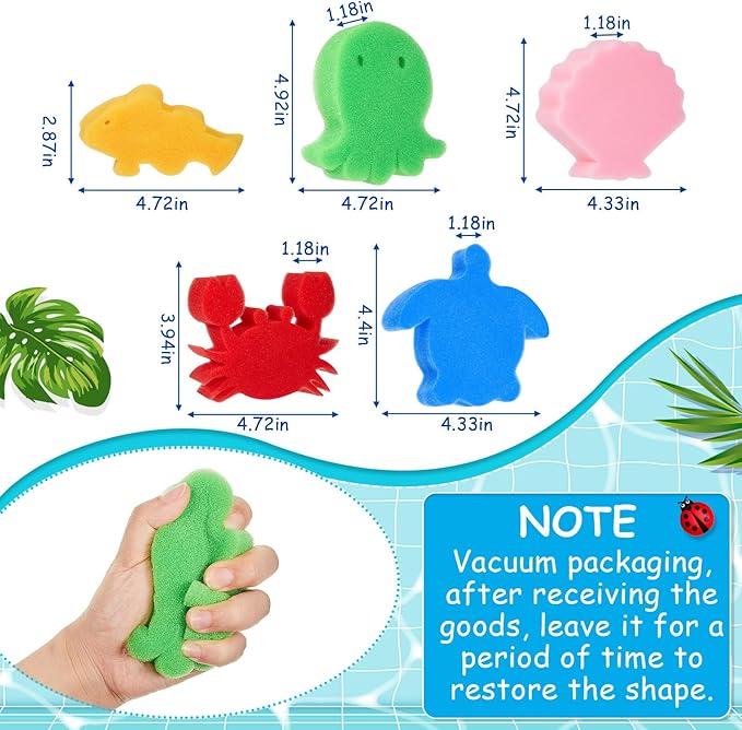 Zhehao 50 Pack 5 Shapes Hot Tub Sponge Absorber Oil Absorbing Sponge Foam Hot Tub Scum Absorber for Swimming Pool Spa Cleaning Accessories(Multicolor)