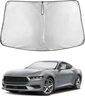 EcoNour Windshield Sun Shade for Ford Mustang 2015–2023 2024 2025 2026, Sun Visor for Front Windshield & Window Sunshade Cover, UV Heat Blocker & Protector, Car Accessories
