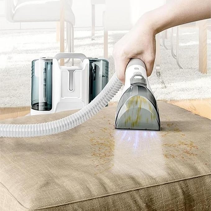 Portable Carpet Cleaner Machine, Upholstery Stain Remover for Pet Hair, Area Rugs, Cars, Strong Suction, White