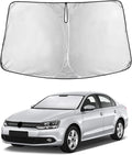 EcoNour Windshield Sun Shade Compatible for Volkswagen Jetta 2011–2018 | Sedan Front Window Sunshade | Foldable Sun Visor Protector | Blocks UV Rays & Keeps Cabin Cool