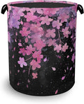 Cherry Blossoms Laundry Basket,Foldable with Handles Tote Bag Oxford Cloth for Bathroom Bedroom Dirty Clothes Storage Bucket 16" x 20.8"