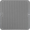 MicoYang Silicone Dish Drying Mat for Multiple Usage,Easy clean,Eco-friendly,Heat-resistant Silicone Mat for Kitchen Counter or Sink,Refrigerator or Drawer liner Grey M 12 inches x 12 inches