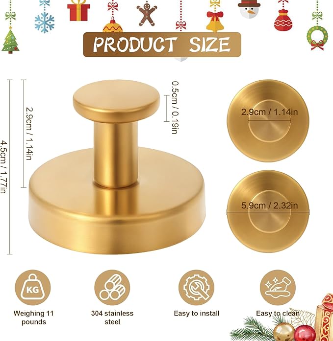 Suction Cup Hooks, Suction Cup Hooks for Shower,Removable Towel Hooks for Bathroom Window Glass Door Wall, Bath Robe Looafh Wreath Hook for Hanging (Gold) (Gold, 4 pcs)