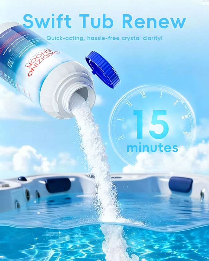 32 Oz Chlorine-Free Oxidizing Shock for Hot Tub, Oxidizer for Spas and Swimming Pools, Hot Tub Shock, 1 Pack