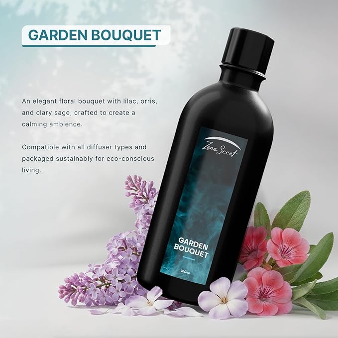 Garden Bouquet Luxury Essential Oil for Diffusers - Calming Floral Aromatherapy with Lilac & Orris - Herbal Scent for a Serene Home