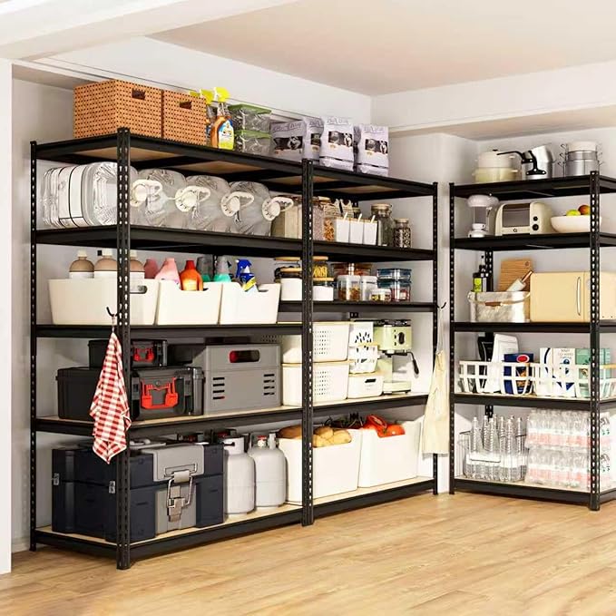 DYNALOAD 6000 Lbs Heavy Duty Garage Shelving, 5-Tier Adjustable Metal Storage Shelves, Boltless Steel Utility Rack for Garage Basement Warehouse, 36" W x 18" D x 72" H