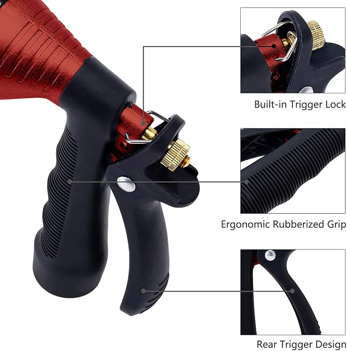 GREEN MOUNT Water Hose Nozzle Spray Nozzle, Metal Garden Hose Nozzle with Adjustable Spray Patterns, Perfect for Watering Plants, Washing Cars and Showering Dogs & Pets