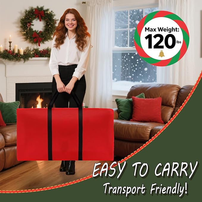 Small Christmas Tree Storage Bag Heavy Duty Christmas Tree Bag for 3FT/4FT/5FT Detachable Christmas Tree 600D Oxford Waterproof Dusty-Proof with 2 Reinforced Handle,Large Zipper Opening
