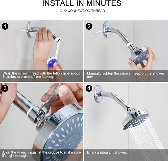 HOPOPRO 5-Mode High Pressure Shower Head - The Washington Post, NBC News, Today TV Show Recommended - High Flow Fixed Showerheads (4 Inch Brushed Nickel)