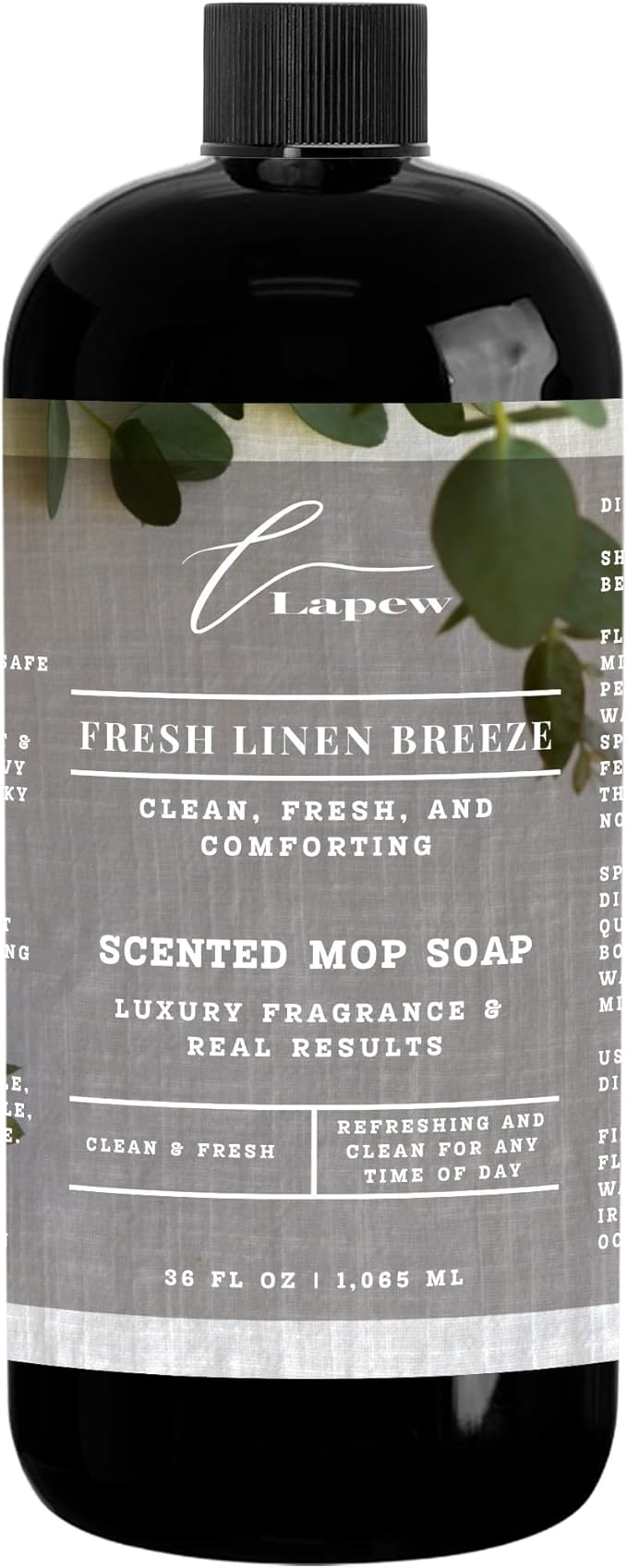 Lapew Fresh Linen Breeze Scented Mop Soap Concentrate 36 oz | Premium Fragranced Floor Cleaner | Streak-Free | Hard Floor Cleaning Solution | Eco Friendly | Made in USA