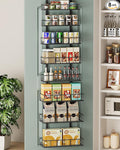 Bunoxea Black 8-Tier Over The Door Pantry Organizer, Pantry Organization And Storage, Metal Hanging Spice Rack Shelves Door, Home & Kitchen Essentials, Laundry Room Bathroom Organization
