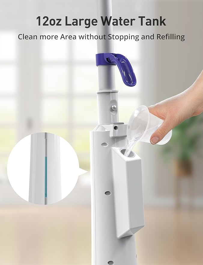 Steam Mops for Floor Cleaning, 1300W Floor Steamer with Detergent Chamber, 25S Heat Up, Lightweight Steamer for Cleaning with 2 Washable Pads, Safe for Tiles, Upholstery, Carpet, Hardwood