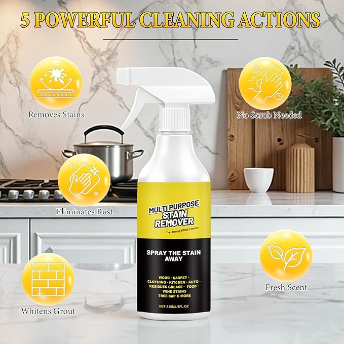 MISNINE 2PCS Multi Purpose Stain Remover, Foam Cleaner Spray, A powerful cleaner for kitchens, Fast Acting Cleaner for Kitchen Countertops, Floors, Toilets, Cars