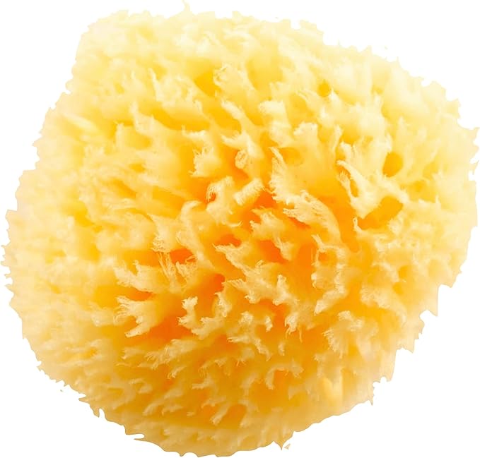 HartFelt Natural Bath Sponge 4in Ultra Soft Premium Sea Wool Sponge Soft on Tender Skin, Biodegradable, 2pk