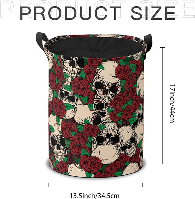 Skeleton Storage Baskets Foldable Laundry Hamper Fabric Organizer Storage Bins with Handles for Shelves, Closet, Nursery, Laundry, Toys