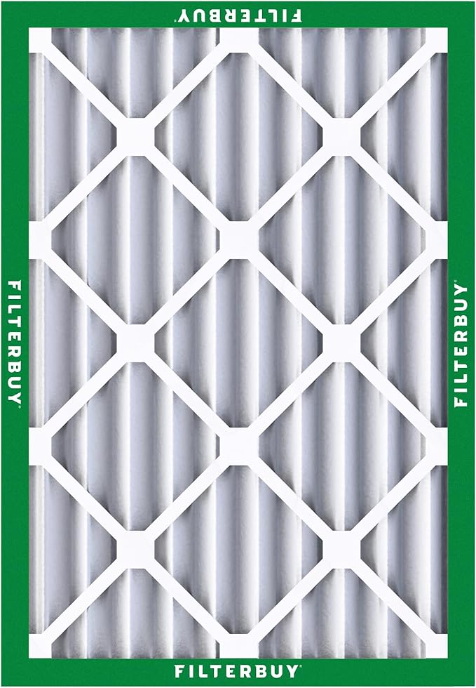 Filterbuy 20x24x4 Air Filter MERV 8 Essential Dust & Allergy Defense (6-Pack), Electrostatic Pleated HVAC AC Furnace Filters Replacement, Made in USA (Actual Size: 19.38 x 23.38 x 3.63)