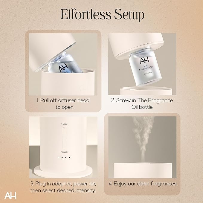 Aura House Smart Cold Air Diffuser & Fragrance Oil Duo – Bluetooth App-Controlled Diffuser for Home (Collins & Coast 30 ml Oils) – Hotel-Inspired Scents, Effortless Ambiance